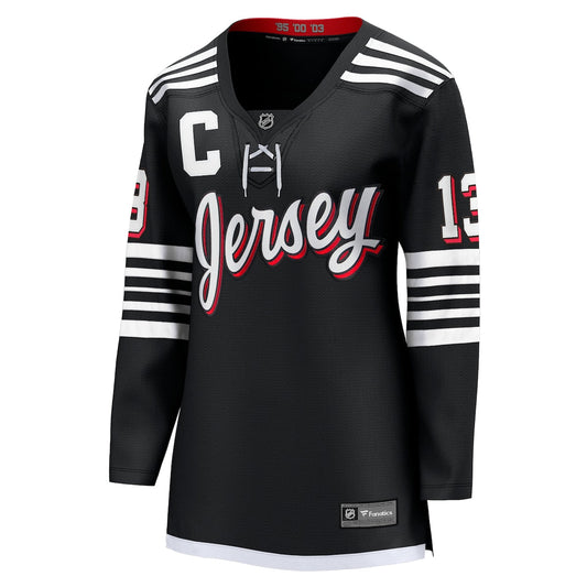 Women's Nico Hischier Fanatics Devils Alternate Premier Breakaway Jersey - Black