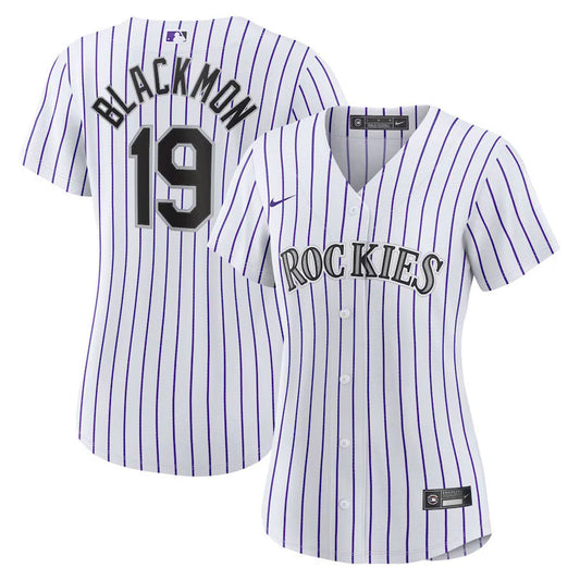 Women's Colorado Rockies Charlie Blackmon Cool Base Replica Home Jersey - White