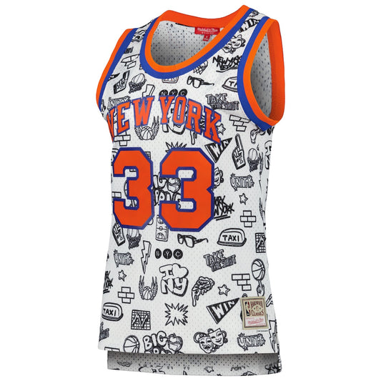 Women's Patrick Ewing Mitchell & Ness Knicks 1991 Doodle Swingman Jersey - White