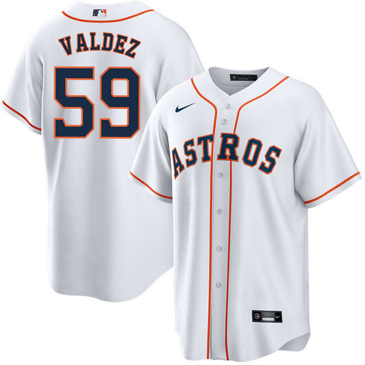 Youth Houston Astros Framber Valdez Cool Base Replica Home Jersey - White